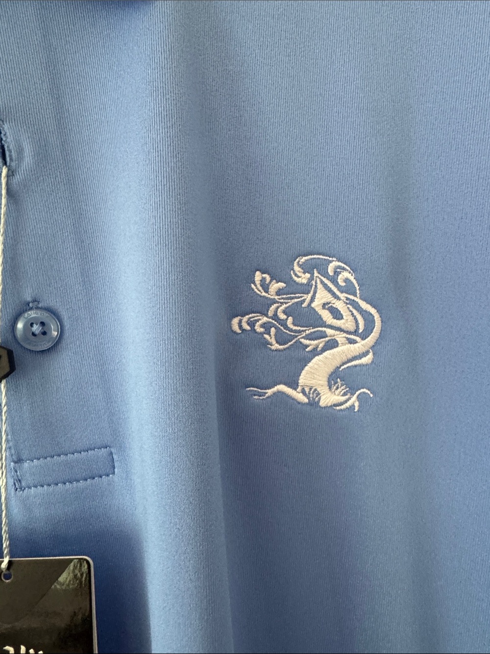 Callaway Light Blue Men's Golf Polo with Embroidered Treehouse Logo